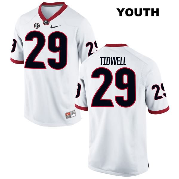 Georgia Bulldogs Youth Lofton Tidwell #29 NCAA Authentic White Nike Stitched College Football Jersey OBE4756HQ